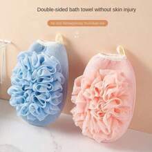 1pc Large Two-Sided Shower Glove For Scrubbing And Bathing, Blue/Pink - Multicolor - View 1