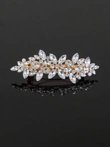 1pc Fashionable Elegant Alloy Hair Clip With Rhinestones Hair Accessory