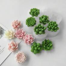 1pc 7-In-1 Silicone Succulent & Cactus Mold, DIY Handmade Soap, Candle, Resin & Cement Craft Mold