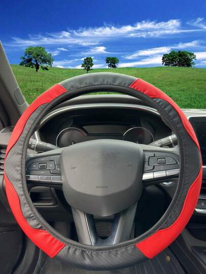 1 Peça Capa Para Volante De Carro, Elástico Sem Anel Interno, De Fibra De Carbono, Capa Para Volante Universal Anti-derrapante Para Todas As Estações