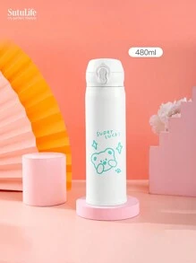 1 pieza, Taza de agua de acero inoxidable, portátil, botella de agua, aislamiento térmico y frío, regalo para hombres y mujeres para volver a la escuela