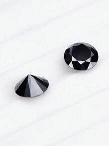 1 pieza Diamante suelto de alta gama Moissanite de piedra negra redonda con 8 corazones y 8 flechas para montaje de joyas - Negro - Ver 5