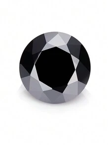 1 pieza Diamante suelto de alta gama Moissanite de piedra negra redonda con 8 corazones y 8 flechas para montaje de joyas - Negro - Ver 2
