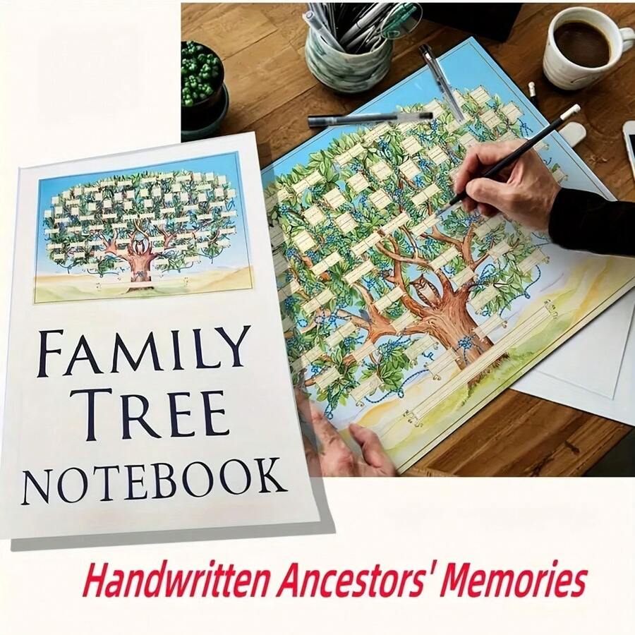 Chronicling Your Roots: 32-Page Family History Genealogy Notebook - Handcrafted Tree Design For Personal Ancestor Tales, Available In Single Or Duo Set - Multicolor - View 1