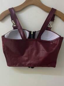 Women Tops - 酒紅色 - 查看 2