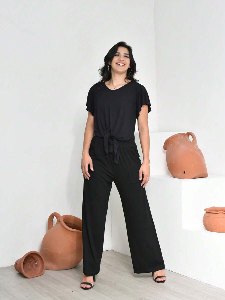 Women Two-Piece Outfits - 黑色 - 查看 1