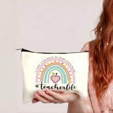 Set de 8 piezas neceser y estuche de lápices temático para profesores, bolsa de regalo para el Día del Maestro, cumpleaños, bolsa de almacenamiento - Multicolor - Ver 15