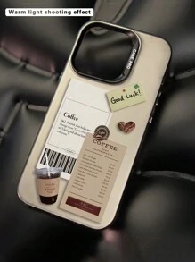Eine modische, stoßsichere Handyhülle mit Kaffee Druckmuster, kompatibel mit iPhone 11 12 13 14 11Pro Max 12Pro Max 13Pro Max 14Pro Max XR 15 15 Pro 15 Pro Max, Samsung Galaxy A05 A15 A25 A35 A55 S23 S24