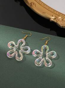 1 Pair Of New Fashion Women's Sweet And Pure Hollow Flower Earrings, Light Luxury Niche Design Earrings, Suitable For Daily Wear Valentines