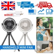 1200mAh Clip On Fan USB Rechargeable Mini Cooling Desk Baby Stroller Portable NEW - White - View 3