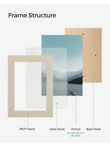 SONGMICS Picture Frames, 10 Pack Collage Picture Frames With Two 8x10, Four 5x7, Four 4x6, Photo Frame Set For Wall Gallery Decor, Hanging Or Tabletop Display, Clear Glass Front, Natural, White, Wall Decor - màu nâu - Xem 7