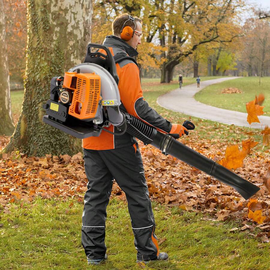 65CC Gas Backpack Leaf Blower, 2-Stroke Backpack Gas Powered Leaf Blower, Air-Cooled Backpack Grass Blower High Performance Gasoline Blower For Lawn Care - Nhiều màu - Xem 1