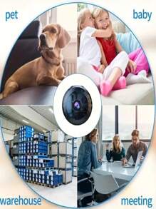 Mini WiFi Surveillance Camera, 2.4G WiFi Monitor Night Vision Motion Detection Camera, Family Security Camera, Monitoring Wide-Angle Detection IP Camera - Black - View 4