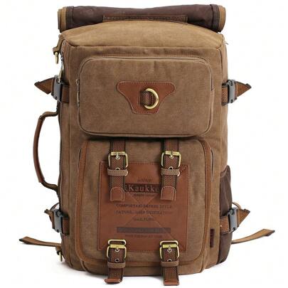 KAUKKO Reto Canvas Backpack Handbag Shoulder Bag Multi-Purpose Outdoor Travel Men Backpack, 22L, FH05