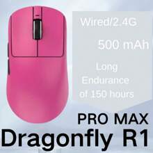 VGN VXE Dragonfly R1 PRO MAX 有线/2.4G 鼠标 红色 轻量级 PAW 3395 100-26000 DPI 续航时间长达 150 小时 冰涂层 易于清洁 125-4000Hz 回报率 Nordic Smart Speed X 无线 红色 适用于电子竞技游戏/办公室 无线鼠标 电子竞技游戏鼠标 适用于游戏玩家 PC 配件 - 紅色 - 查看 10