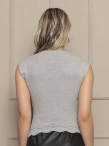 Women Knit Tops - Grey - View 2