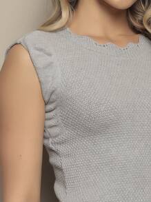 Women Knit Tops - Grey - View 4