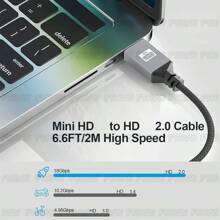 Mini HD To HDTV Cable Bidirectional 4K 60Hz For Hero Raspberry Pi Camcorder HDTV Projector Camera Mini HD To HDTV Cord - Grey - View 4