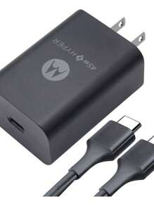 Cargador Moto Tipo C De Pared Con Cable Carga Turbo Negro - Negro - Ver 1