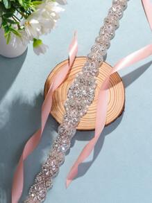 1pc Rhinestone Bridal Long Belt Hand-Sewn Belt For Wedding Party Dress Wedding Accessories. Valentine's Day Accessories - A Style - View 16