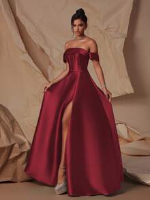 VIPGIRL Women Prom Dresses - Burgundy - View 5