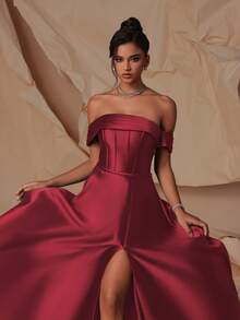 VIPGIRL Women Prom Dresses - Burgundy - View 7
