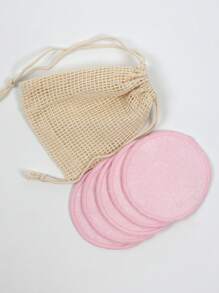 Makeup Remover Pads With Storage Bag - Pack Of 5/10/20, Soft And Reusable Rounds, Suitable For Cleansers, Washable Bamboo Pads, Ideal For All Skin Types - Baby Pink - View 12