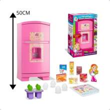 Children's Kitchen Refrigerator 50cm Girl's Dream Doll House - Hồng - Xem 3