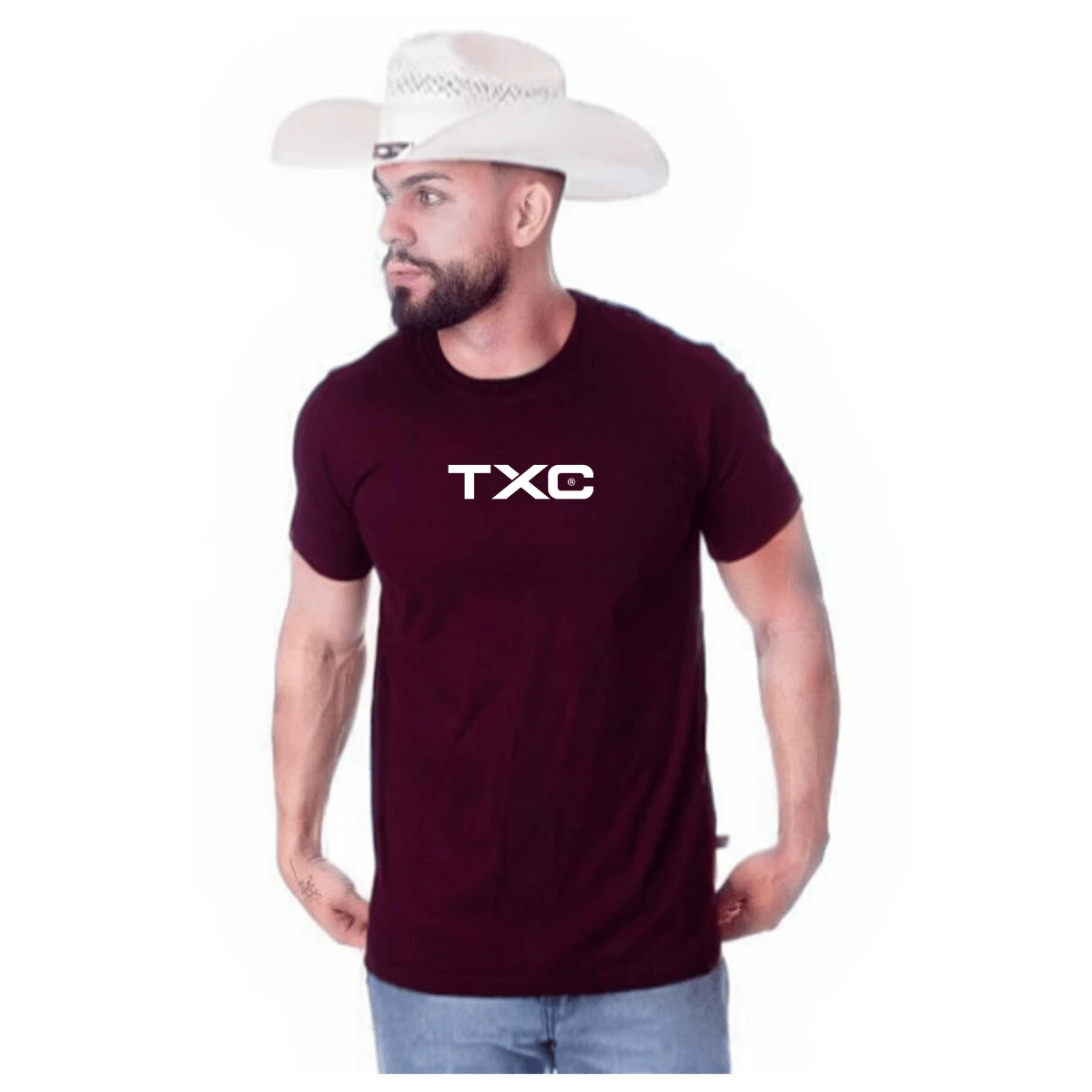 Men T-Shirts - 酒紅色 - 查看 1