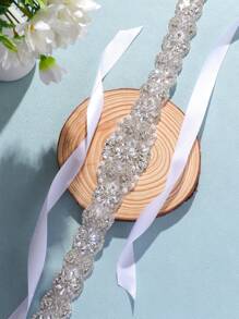 1pc Rhinestone Bridal Long Belt Hand-Sewn Belt For Wedding Party Dress Wedding Accessories. Valentine's Day Accessories - A Style - View 15