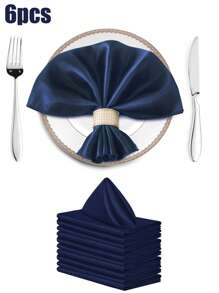 High-Quality Satin Napkins, Soft And Square Shaped, Ideal For Dinner Parties, Wedding Receptions, Festive Table Decoration - Multicolor - View 24