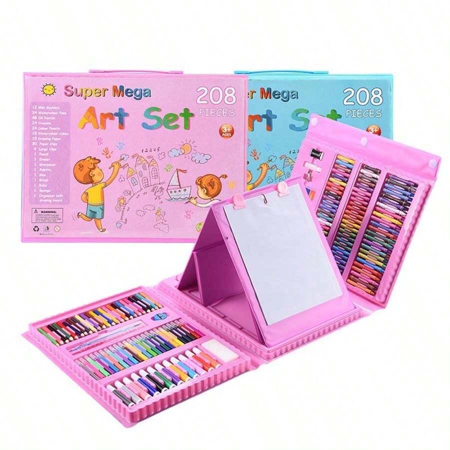 208pcs Watercolor Pen Set For Children's Artwork, Random Tool Colors