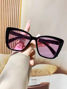 Vintage Cat Eye Big Frame Plastic Sunglasses, Unisex Fashion Classic Style Decoration Outdoor Travel Beach Vacation Uv-Protection Eyewear Boho Sunglasses Beach Sun Glasses Beach Accessories For Women Sun Glasses Sunglasses Shades Fashionable Shade Elegant Outfit Family Outings Travel Vacation Holiday For Summer Beach Vacation,Outdoor,Travel - Multicolor - View 23