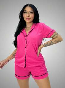 Women Pajama Sets - Màu Hồng  San hô - Xem 1