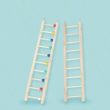 Accesorios para jaula de loro Escalera de madera maciza para juguetes de aves, juguetes para loros, escalera para trepar para loros