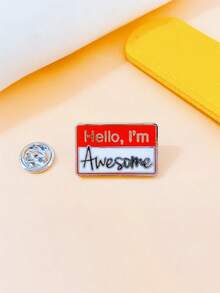 1pc Alphabet Motivational Alloy Brooch Pin For Personalized Clothing, Backpack Or Party Gift - Color - View 2