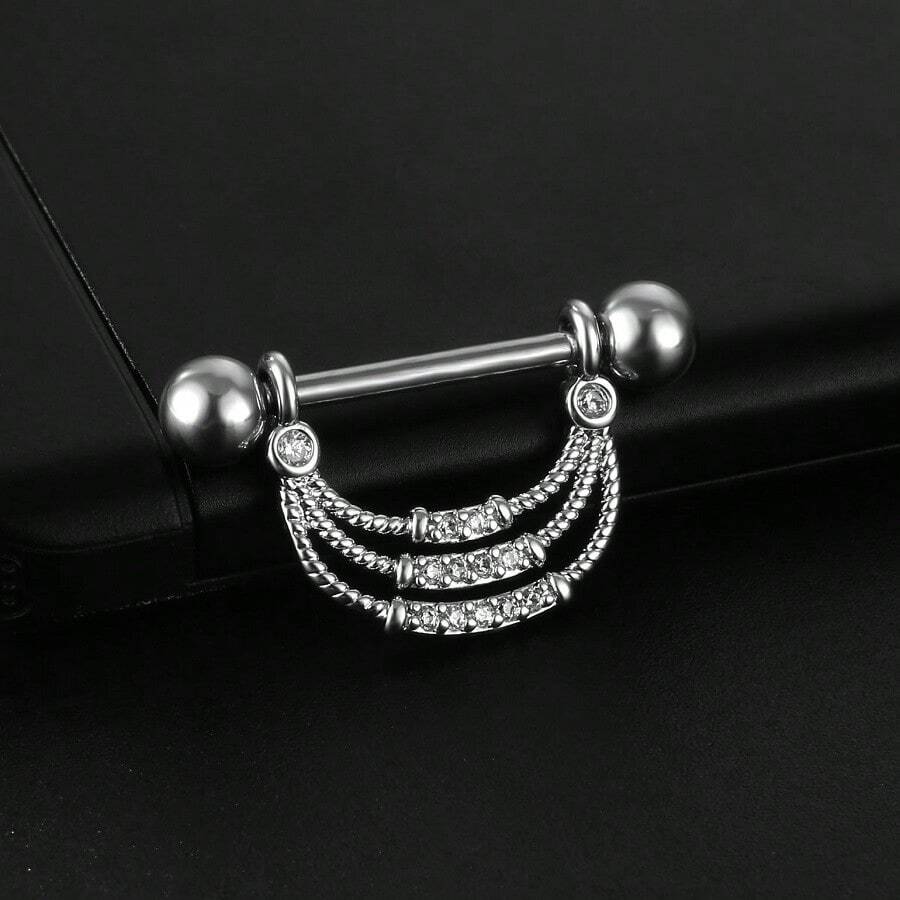 1 Set de Joyas de Piercing para Pezones con Circonita de Moda - uñas de pezón - Ver 1