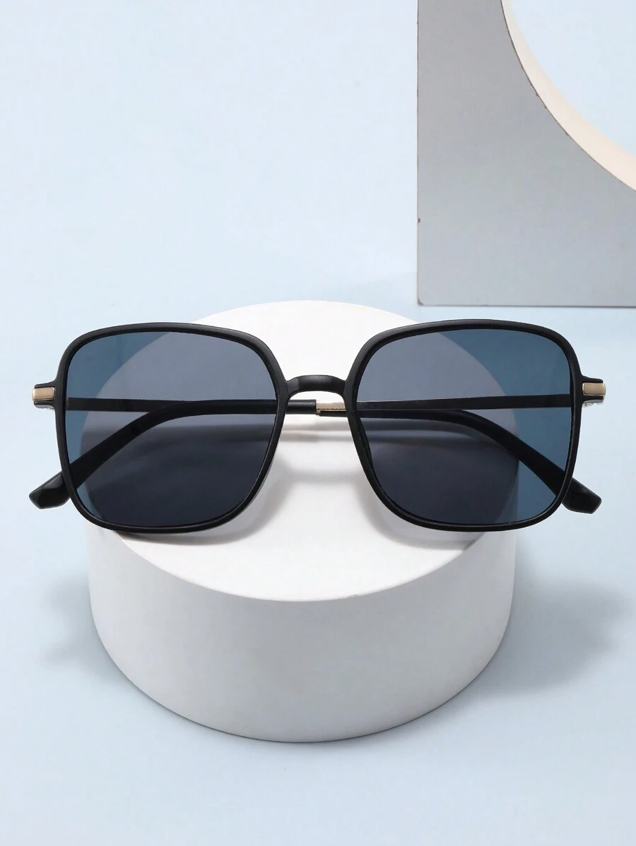 Men's Retro Large Frame Metal Fashion Fashion Glasses - Black - View 1