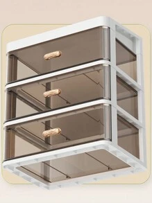 1 件桌面收纳盒多层化妆品展示架办公桌收纳架防尘首饰架书架笔架适用于家庭办公室学校学生宿舍学习小物品收纳家用收纳工具