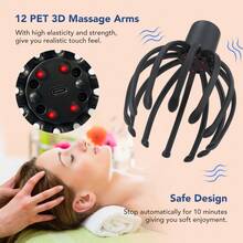 USB Rechargeable Electric Octopus Claw Scalp Massager For Deep Relaxation And Stress Relief - Black - View 5
