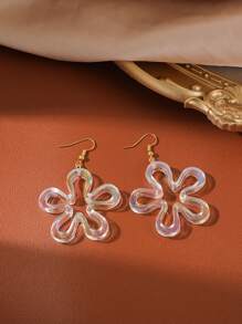 1 Pair Of New Fashion Women's Sweet And Pure Hollow Flower Earrings, Light Luxury Niche Design Earrings, Suitable For Daily Wear Valentines