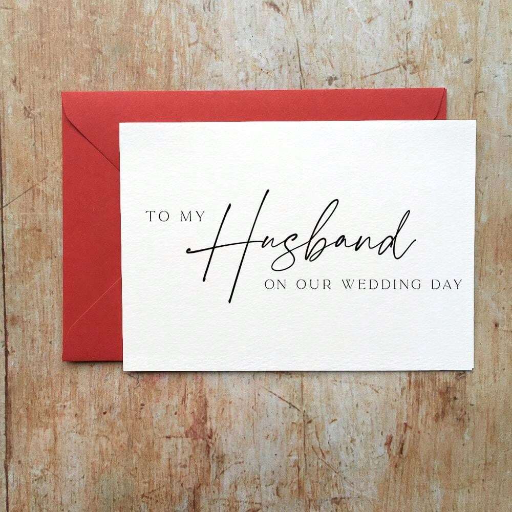 WHITE COTTON CARDS Erinnerungsalbum Hochzeit - Handgefertigte Karte "To My Wonderful Husband", 22 X 22 Cm