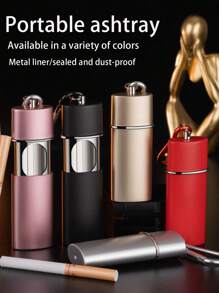 1 chiếc gạt tàn bỏ túi di động, gạt tàn bằng thép không gỉ, quà tặng du lịch sáng tạo, móc khóa túi, nắp đậy - Nhiều màu - Xem 8