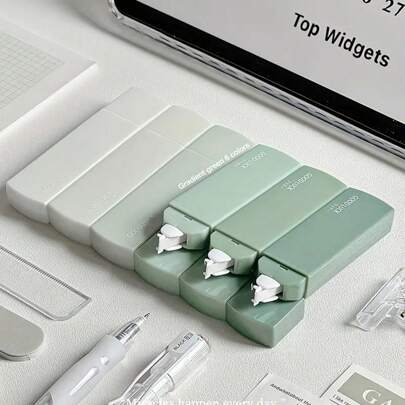 1 Pack 6pcs Correction Tape Assorted In Macaron Gradient Colors, Portable Silent Square-Shaped, Easy-To-Use For School, Office, Home Supplies, Back To School Gift