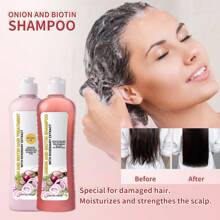 248ml * 2 洋葱和生物素洗发水和护发素 - 天然植物提取物护理适合所有发质 - 修复、滋润和强化受损发质，不含硅 - 粉色 - 查看 1