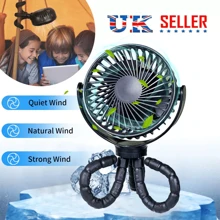 5000mA Clip On Fan USB Rechargeable Mini Cooling Desk Baby Stroller Portable NEW - Black - View 11