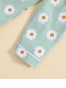 Pijama con botones para niñas pequeñas de 18 meses a 6 años - Verde - Ver 6