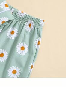 Pijama con botones para niñas pequeñas de 18 meses a 6 años - Verde - Ver 5