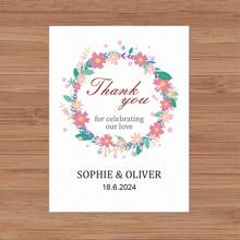 Personalized Wine Bottle Labels, Customizable For Weddings And Celebrations, Elegant And Waterproof, Easy To Apply And Remove, Ideal For Adding A Special Touch To Your Event, Customizable With Names And Dates, Available In Multiple Designs And Colors, Durable And Long-Lasting - Style B - View 3