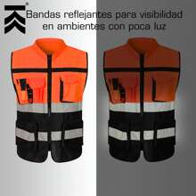 Chaleco reflejante KAMPAK KW-045, Bolsillos multiusos. - Naranja - Ver 5